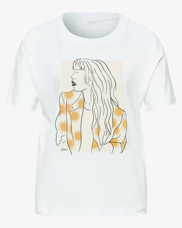 Street One Studio Shirt met Frontprint - White