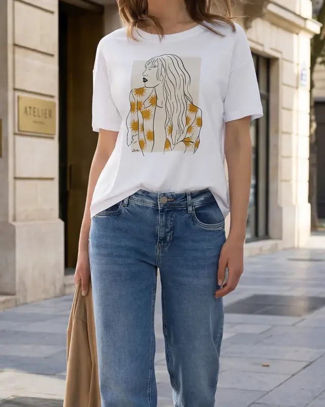 Street One Studio Shirt with Frontprint - White