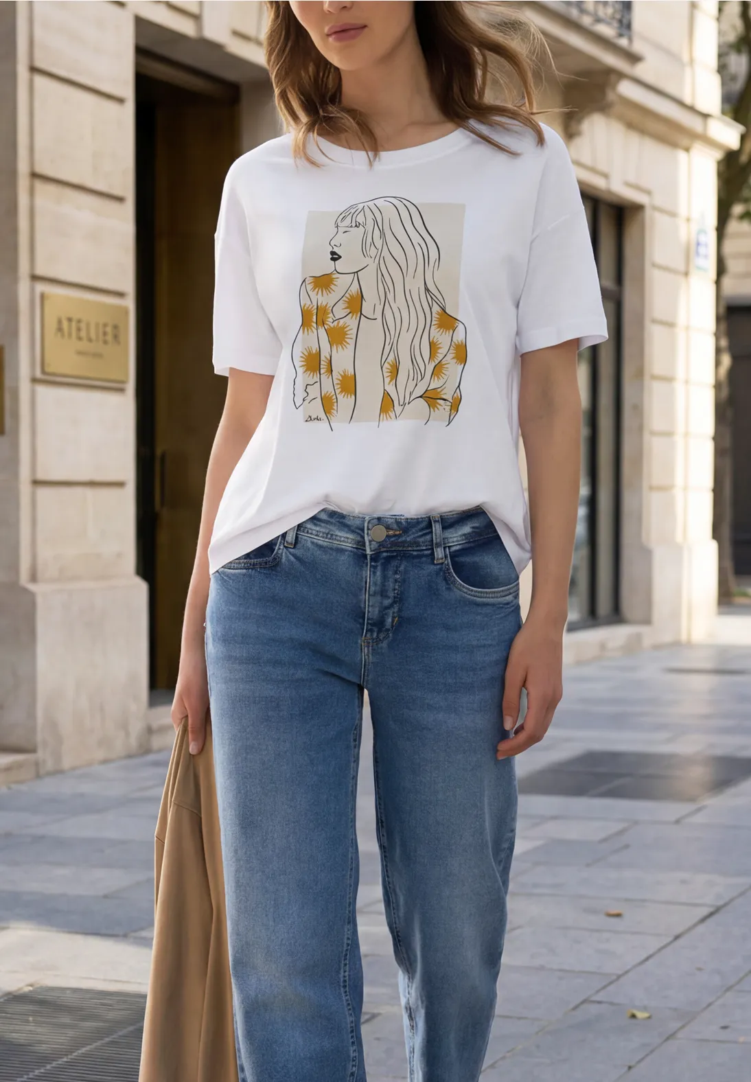 Street One Studio Shirt met Frontprint - White