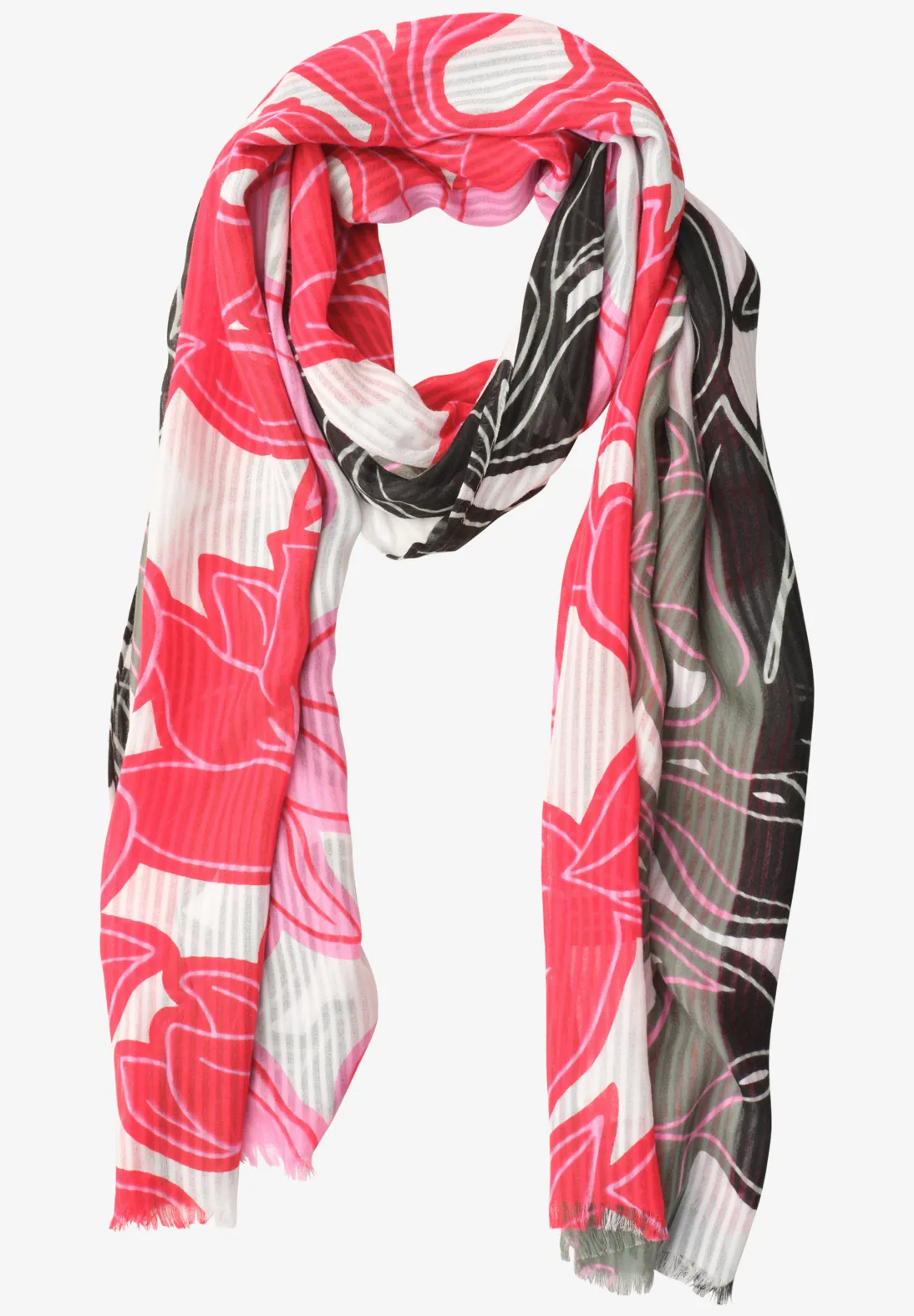 Street One Scarf with Flower Print - Multicolor