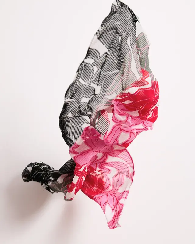 Street One Scarf with Flower Print - Multicolor