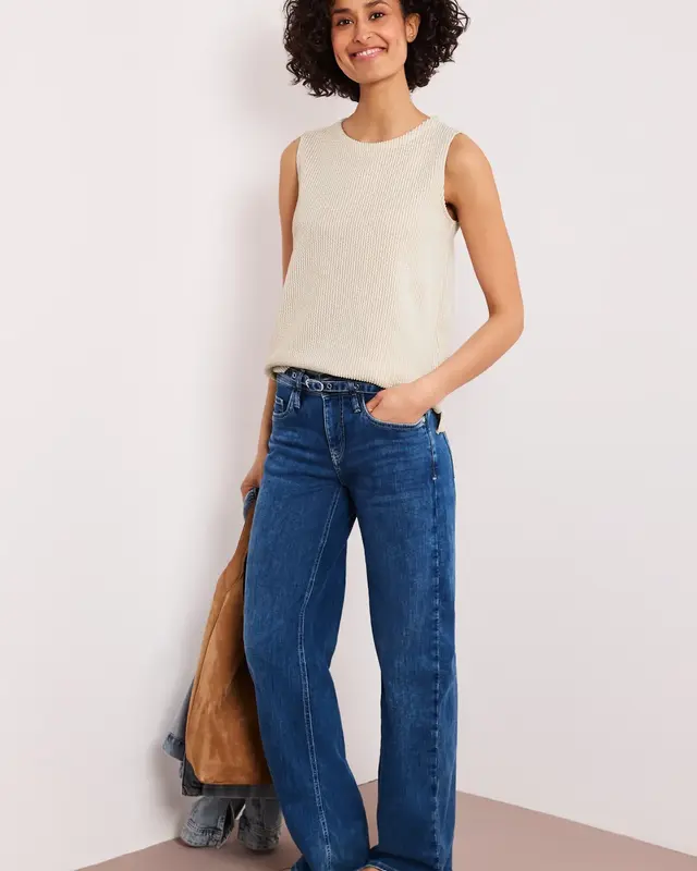 Street One Top Structured Stripes - Clay Sand