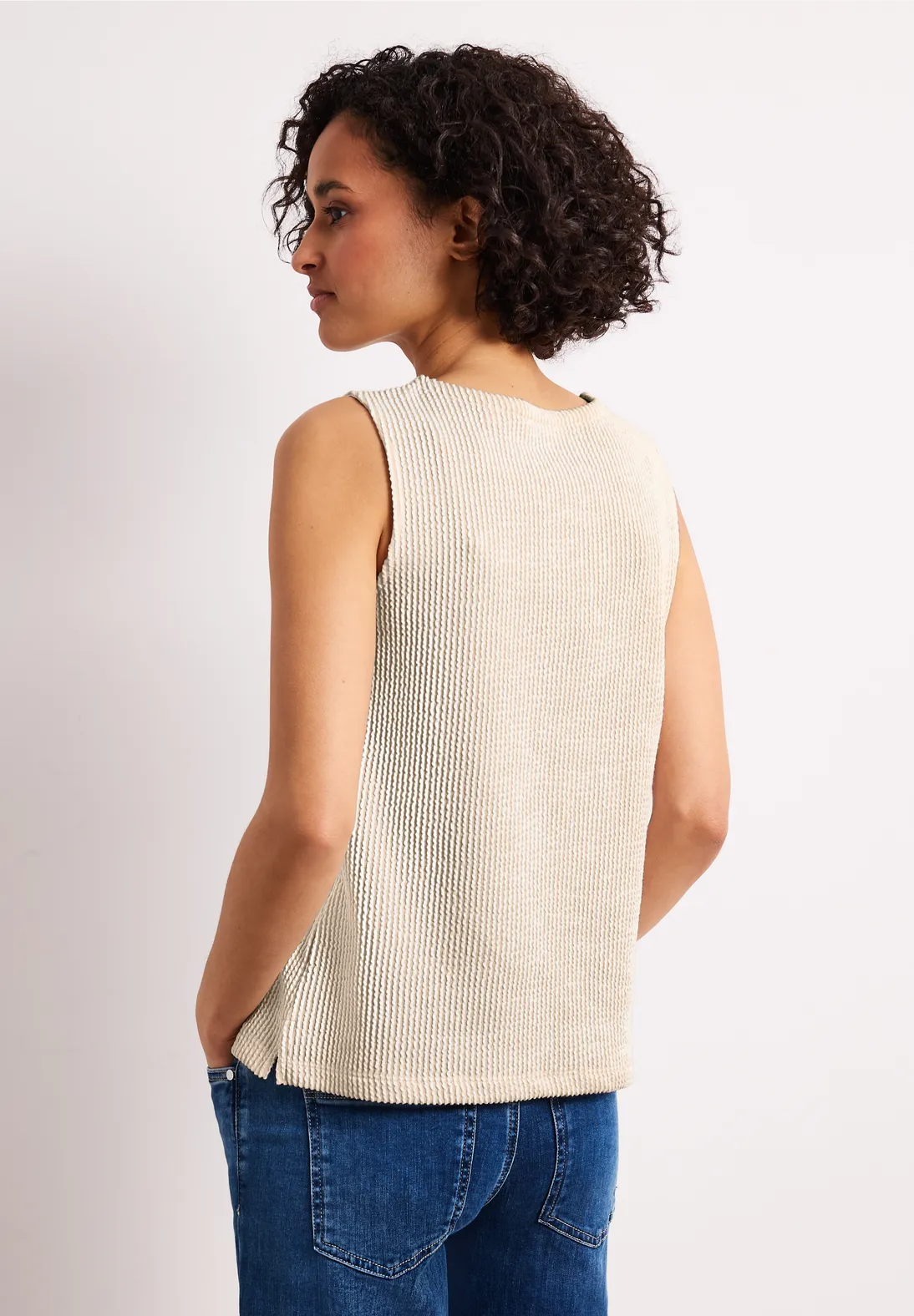 Street One Top Structured Stripes - Clay Sand