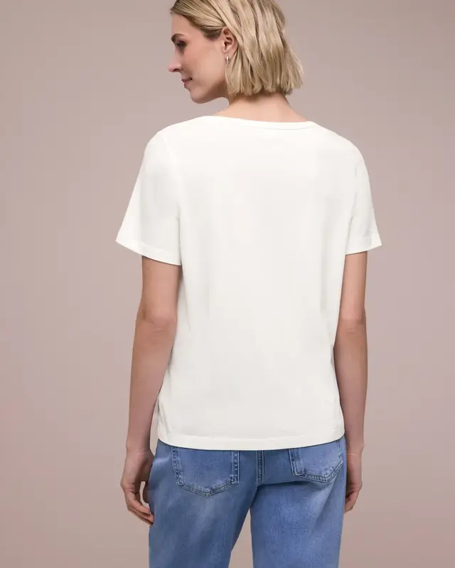 Street One Shirt with Frontprint - Off White