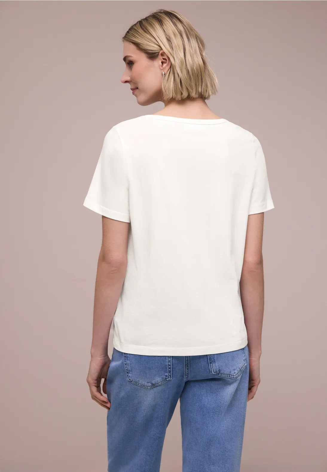 Street One Shirt met Frontprint - Off White