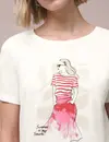 Street One Shirt with Frontprint - Off White