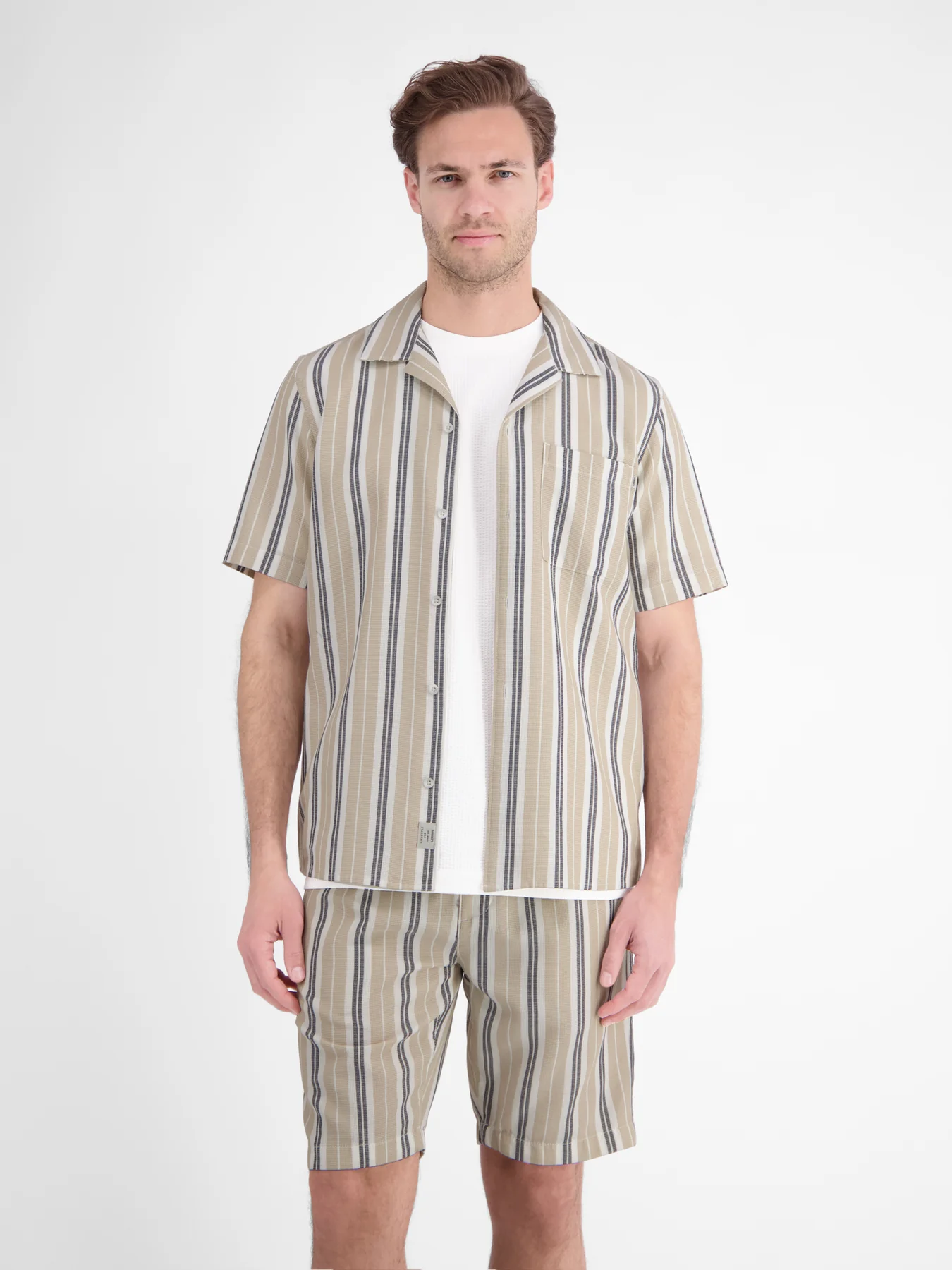 Lerros Striped Shirt - Gravel Beige
