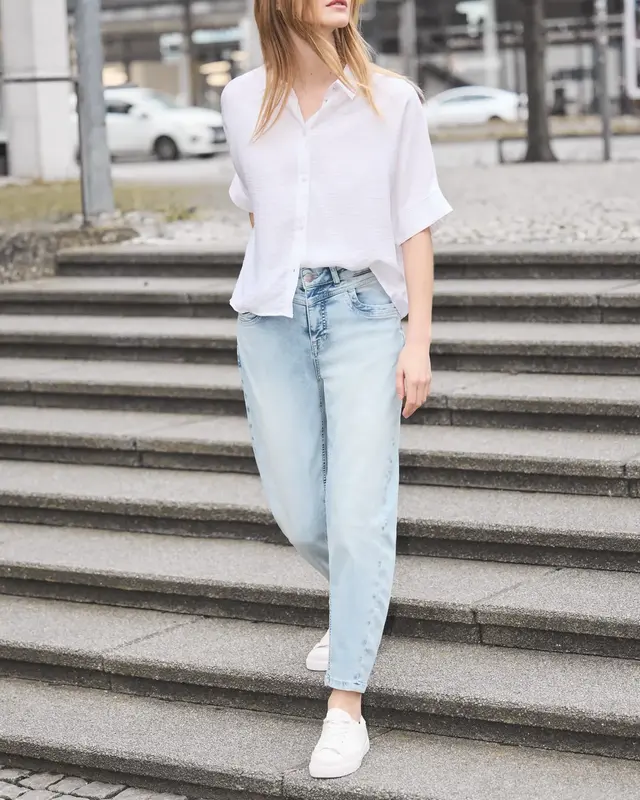 Street One Studio Barrel Leg Jeans - Ultra Bleach Wash