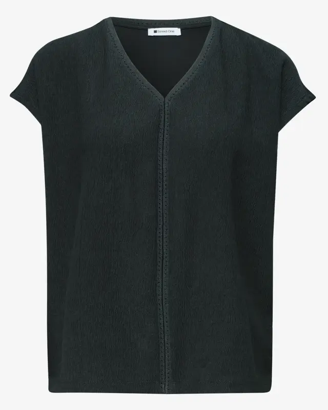 Street One Shirt met Structuurmix - Deep Bound Green
