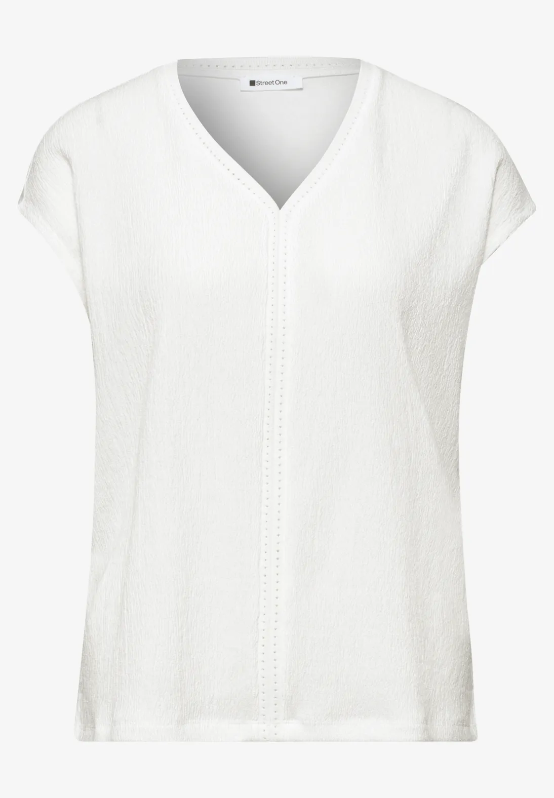 Street One Shirt met Structuurmix - Off White