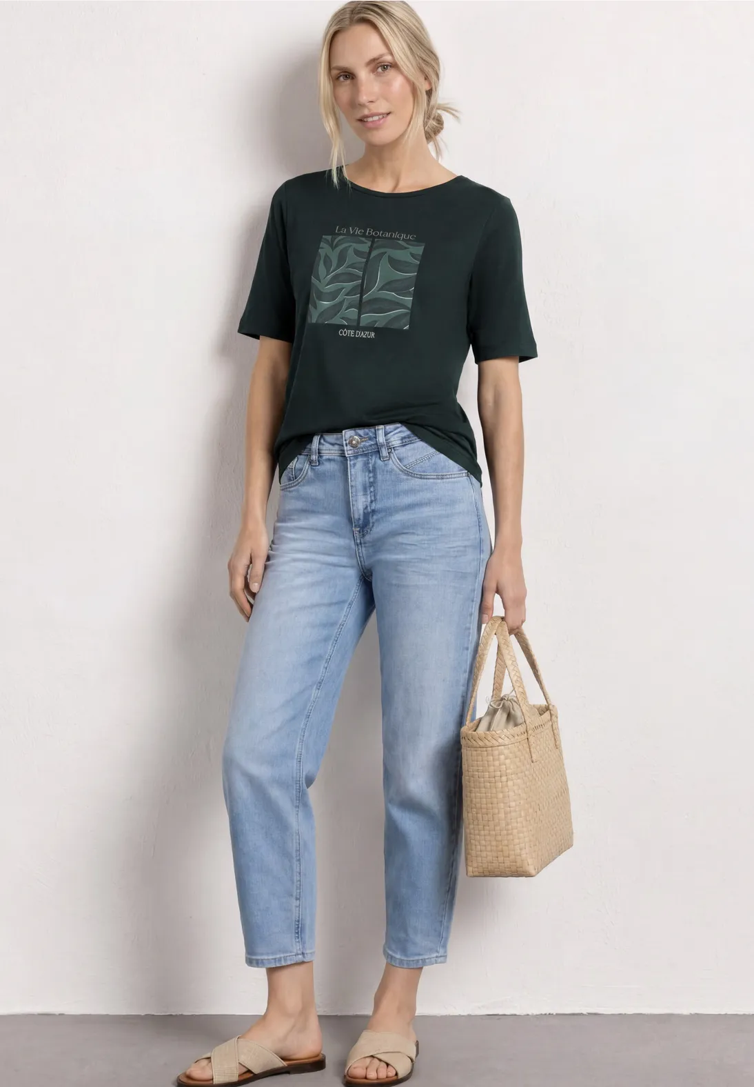 Street One Shirt with Artwork - Deep Bound Green