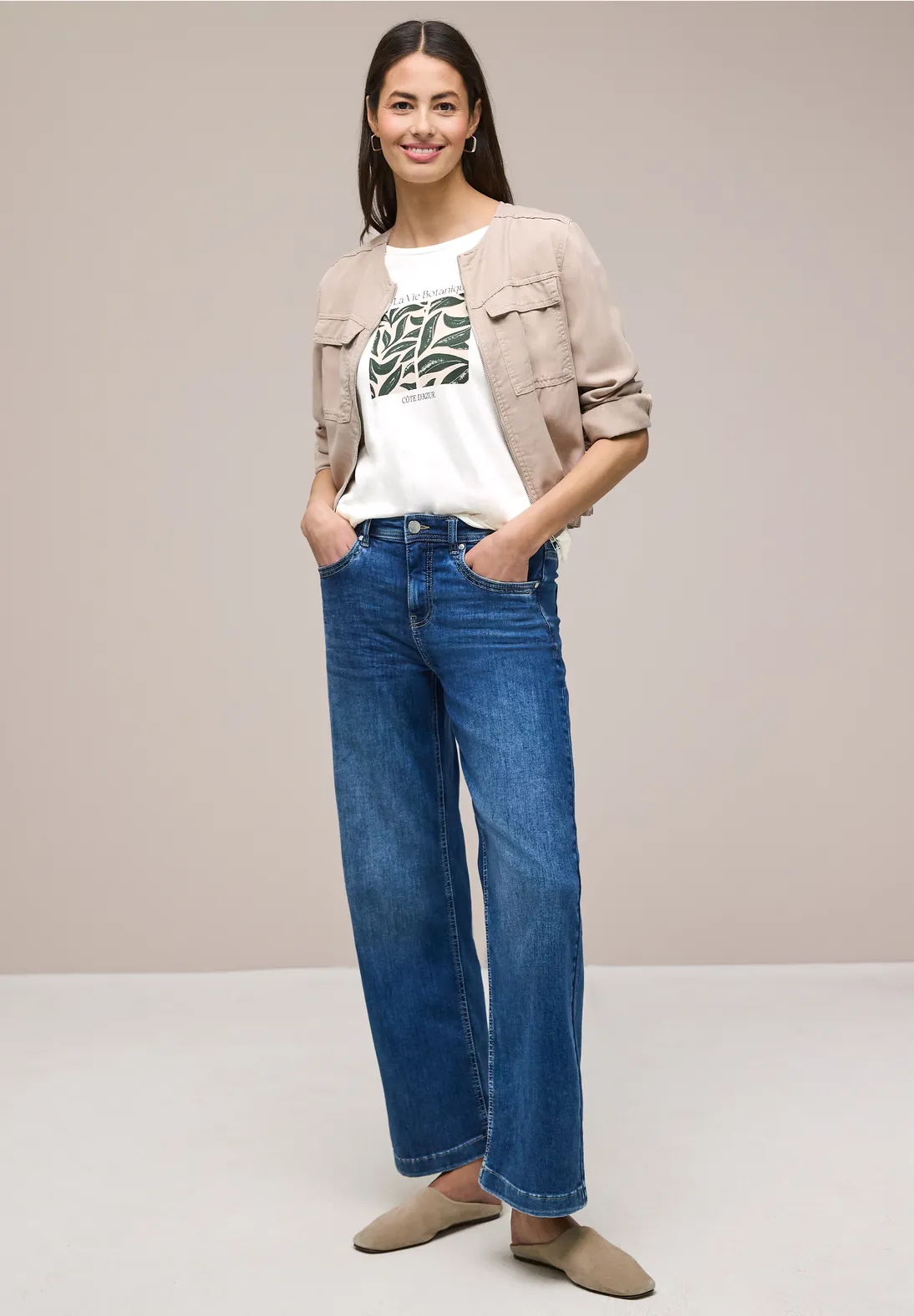 Street One Shirt mit Artwork - Off White