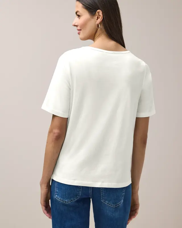 Street One Shirt met Artwork - Off White