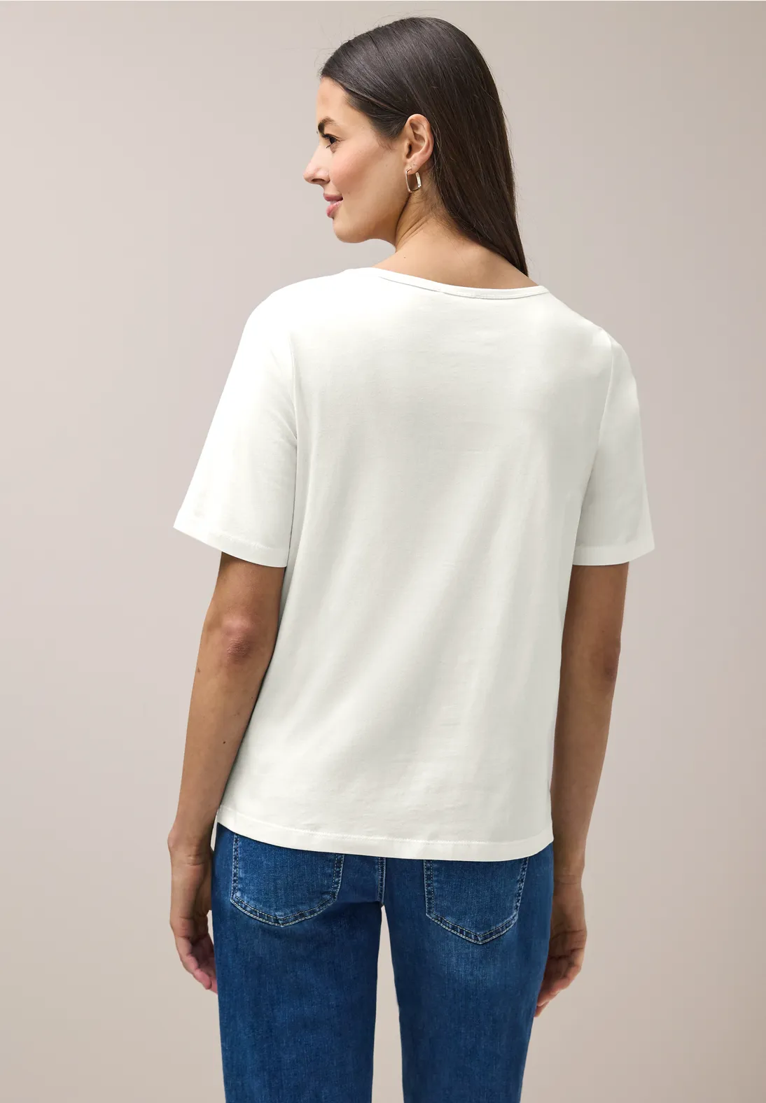 Street One Shirt met Artwork - Off White