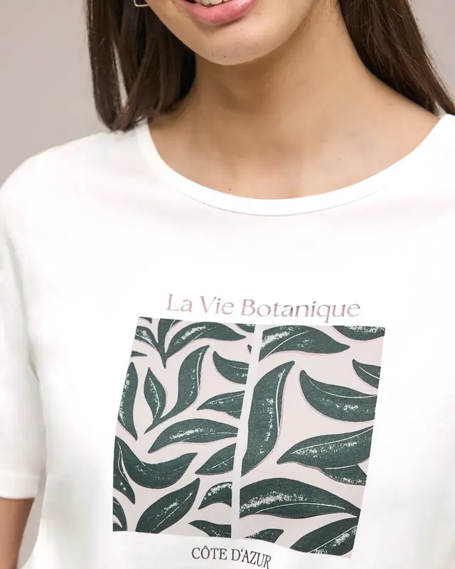 Street One Shirt met Artwork - Off White