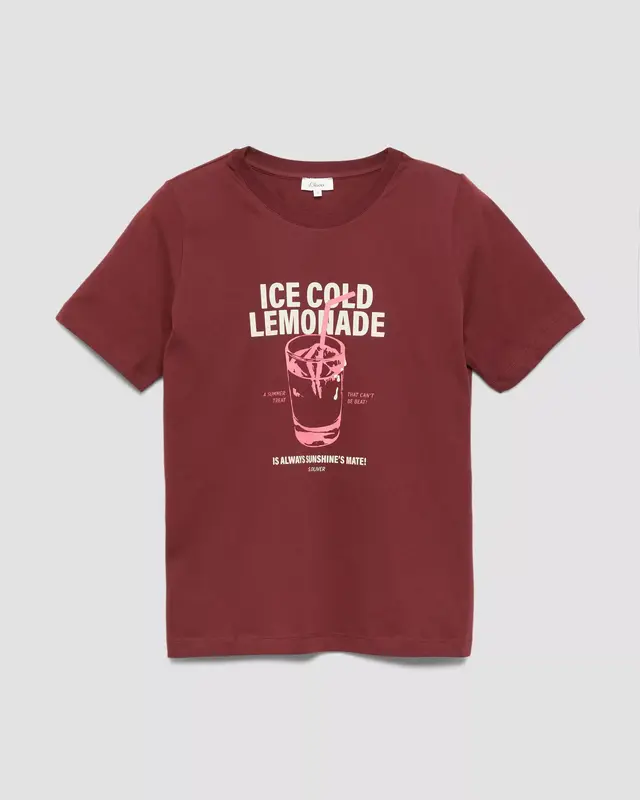 S. Oliver T-Shirt mit Print - Bordeaux