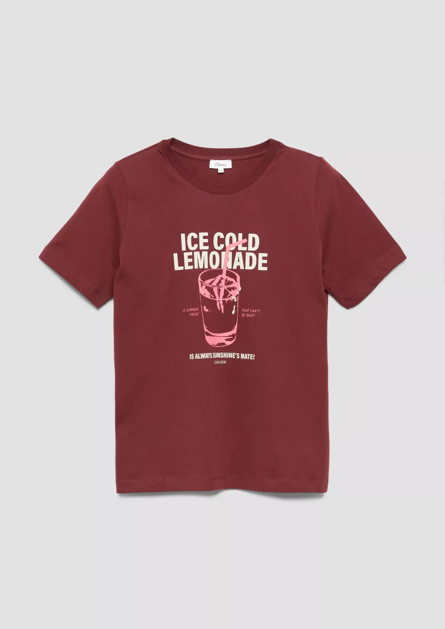 S. Oliver T-Shirt with Print - Bordeaux