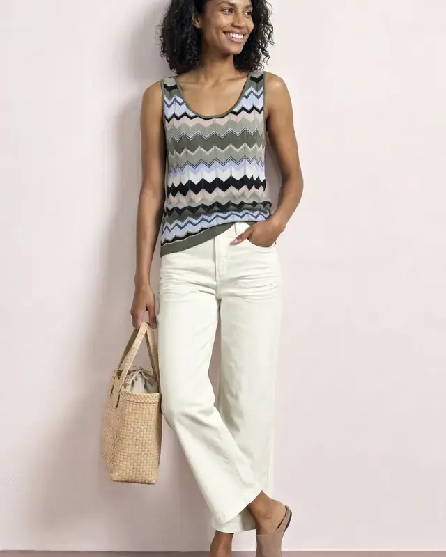 Street One Wide Leg Jeans Emee - Off White Washed