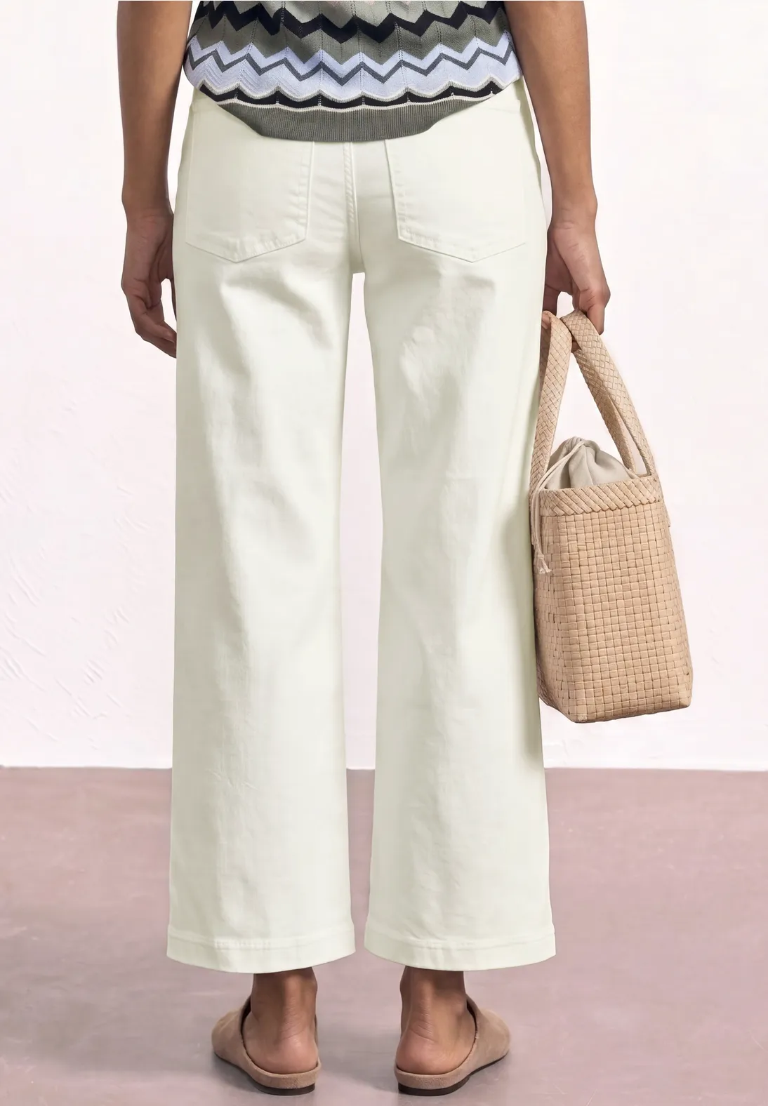 Street One Wide Leg Jeans Emee - Off White Washed