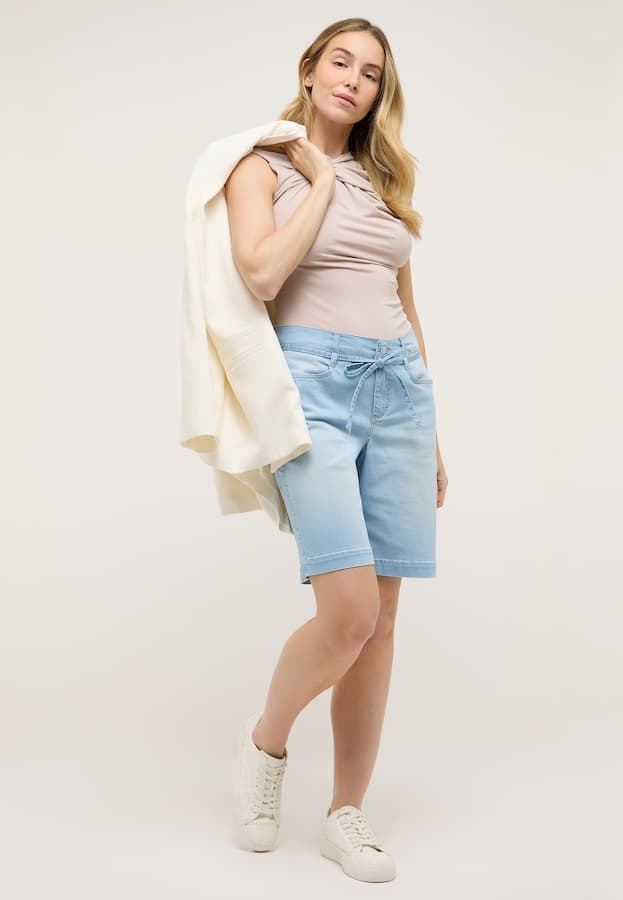 Angels Jeanswear Short Lia City - Bleached Blue Used