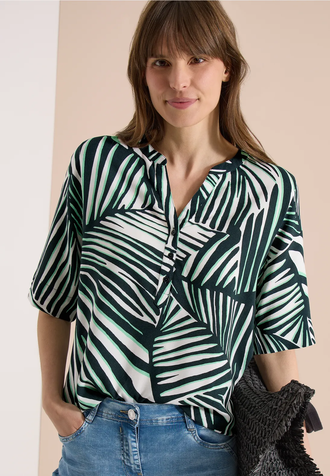 Cecil Bluse mit Print - Palm Breeze Green