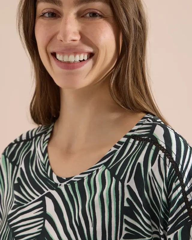 Cecil Print Shirt - Palm Breeze Green