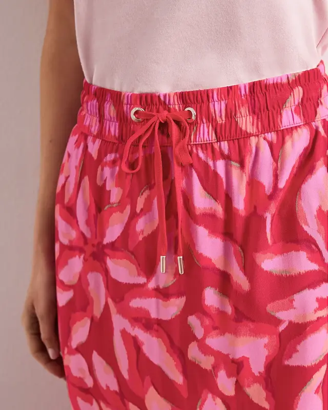 Street One Midi Skirt with Print - Salsa Red