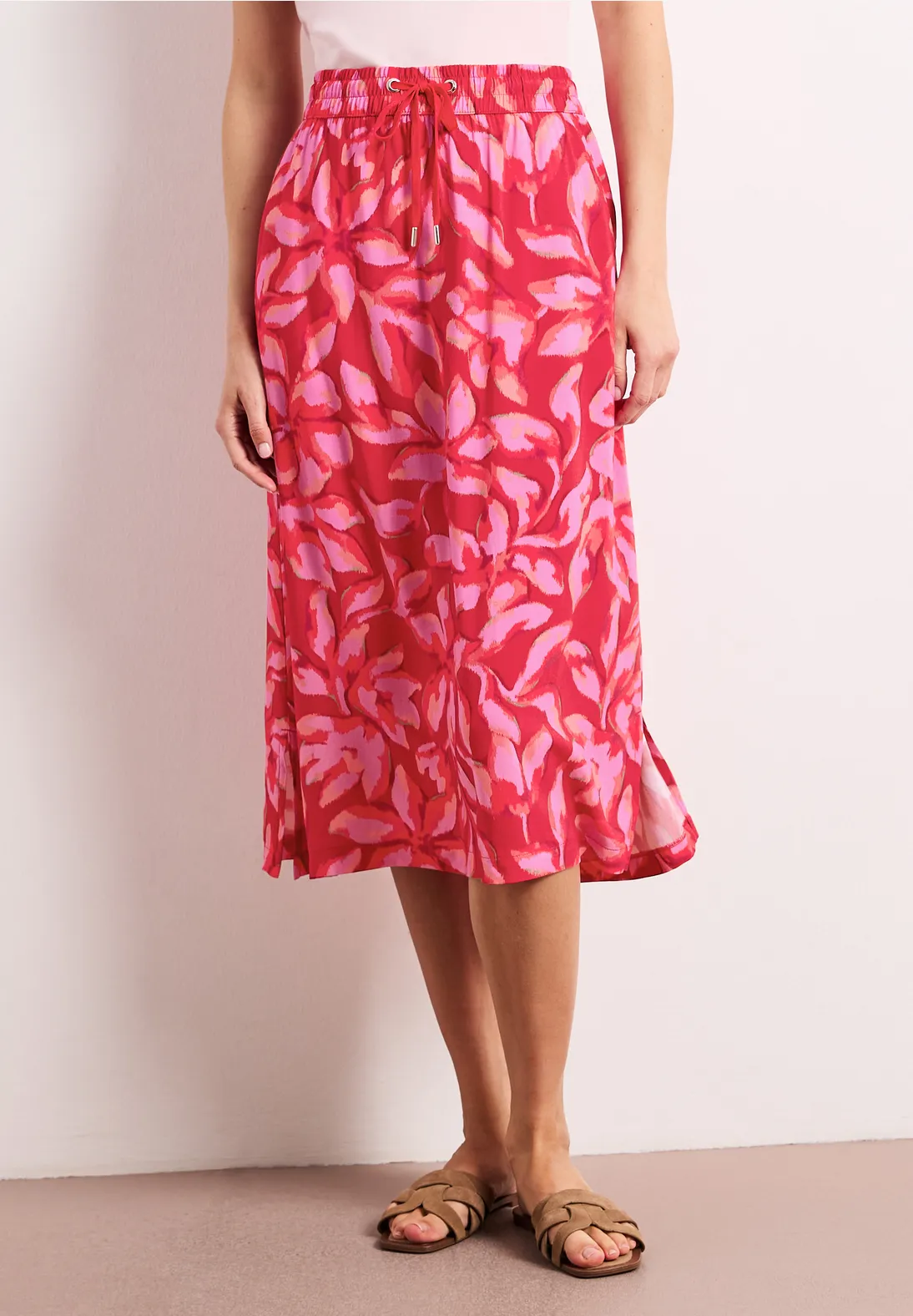 Street One Midi Rok met Print - Salsa Red