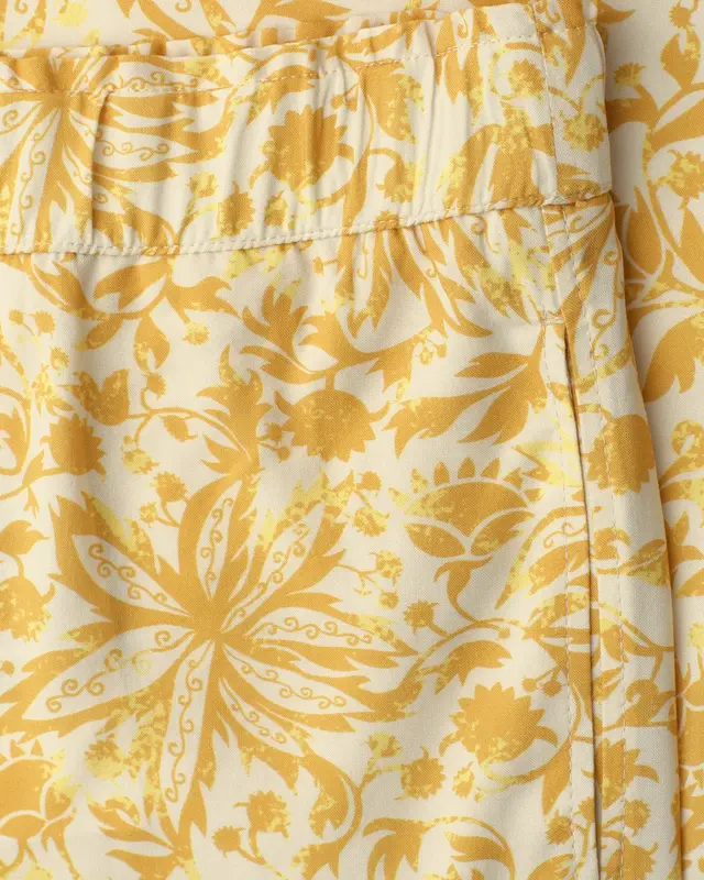 Street One Studio Culotte with Floral Print - Earthy Yellow