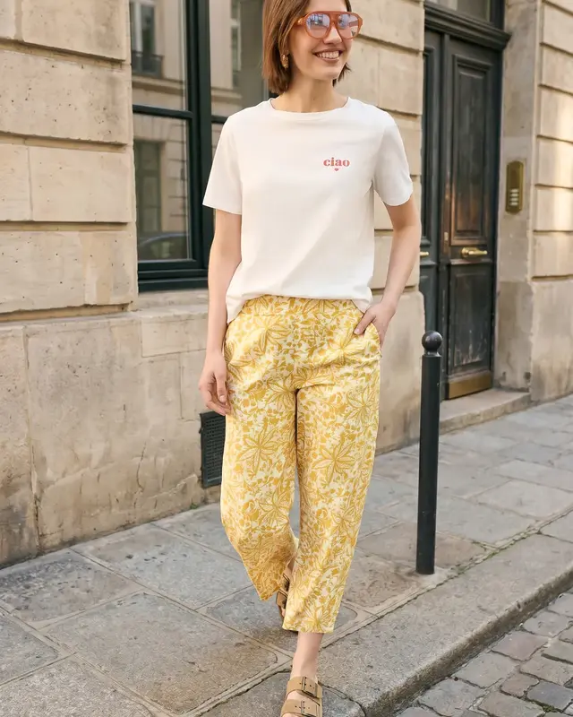 Street One Studio Culotte met Bloemenprint - Earthy Yellow