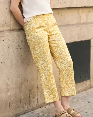 Street One Studio Culotte mit Blumenprint - Earthy Yellow