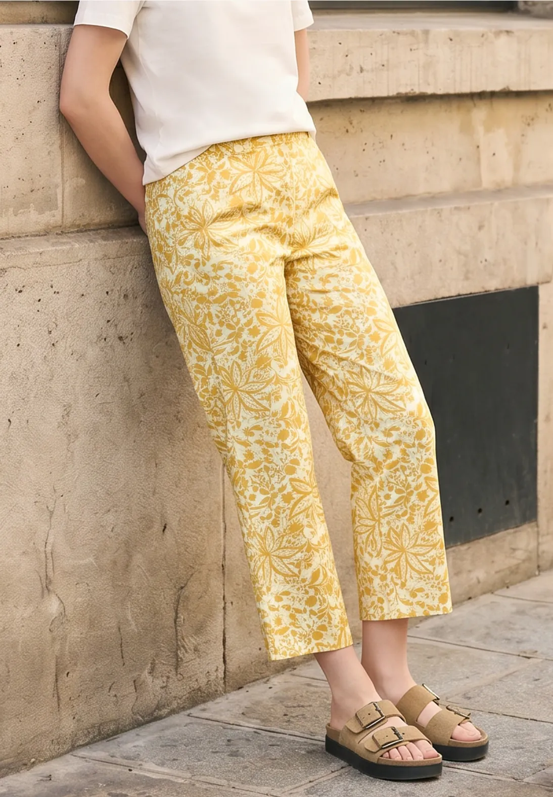 Street One Studio Culotte met Bloemenprint - Earthy Yellow