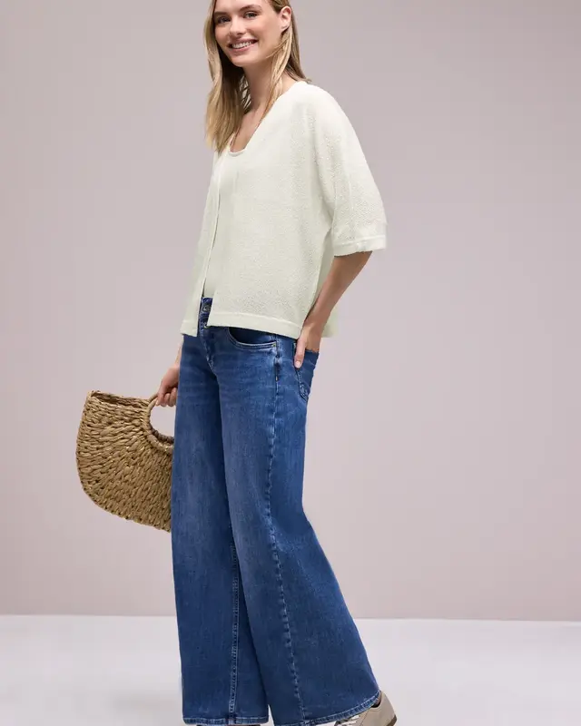 Street One Glitzer Cardigan - Off White