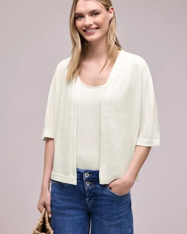 Street One Vest met Glitters - Off White