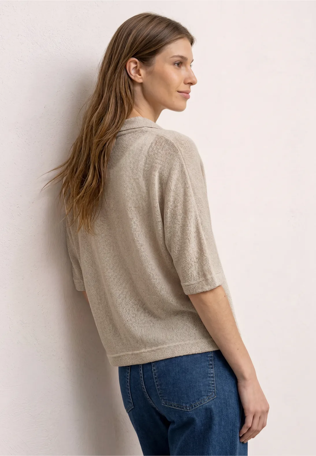 Street One Glitter Cardigan - Clay Sand