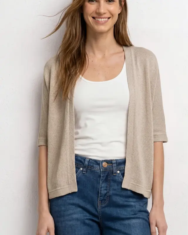 Street One Glitter Cardigan - Clay Sand
