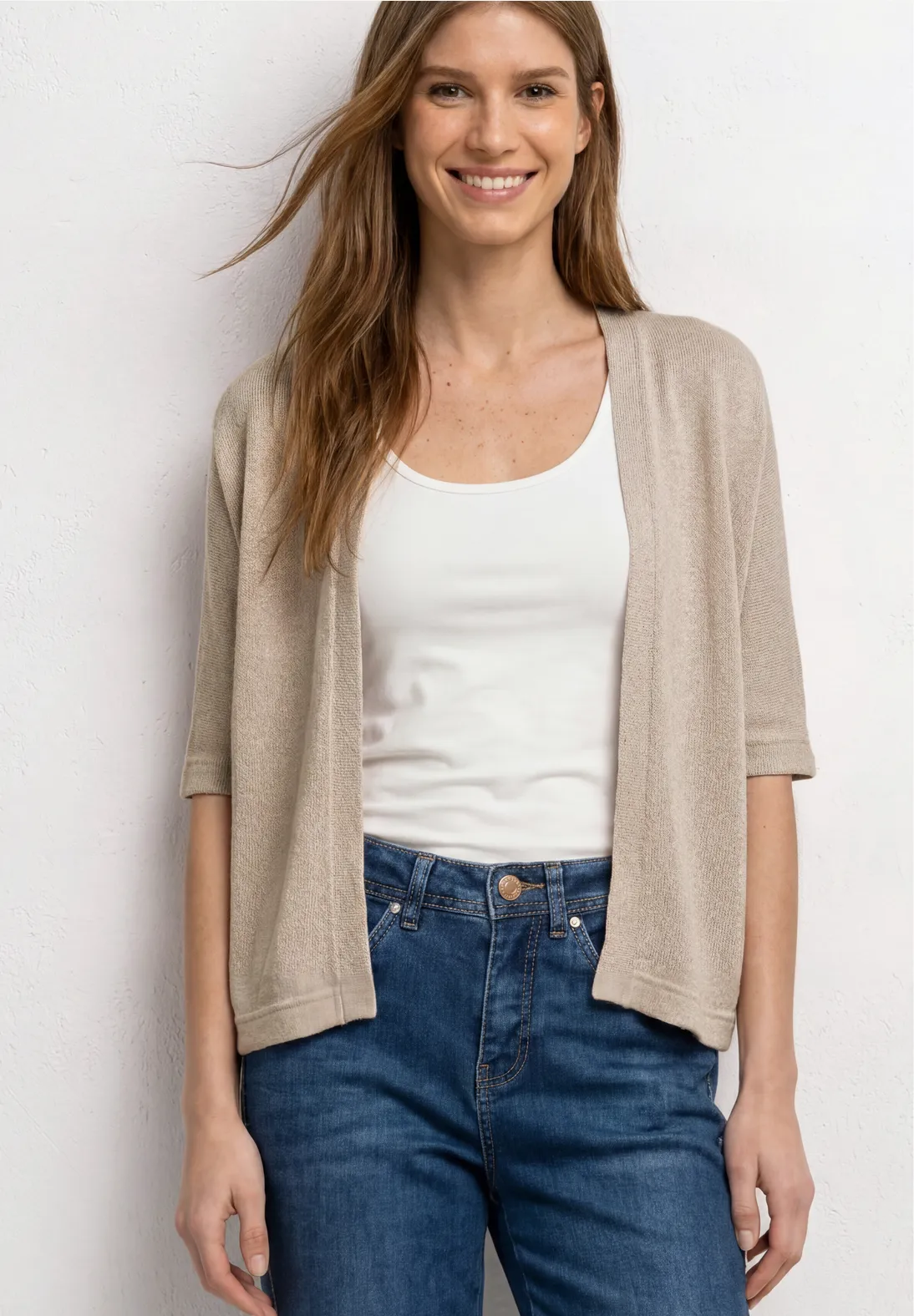 Street One Vest met Glitters - Clay Sand