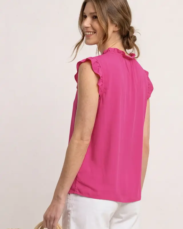 Street One Blousetop met Ruches - Magenta Dream
