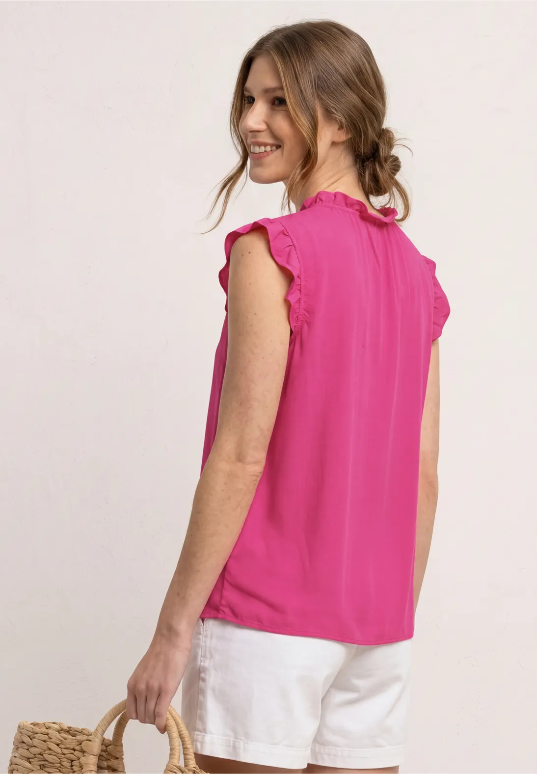 Street One Blousetop met Ruches - Magenta Dream