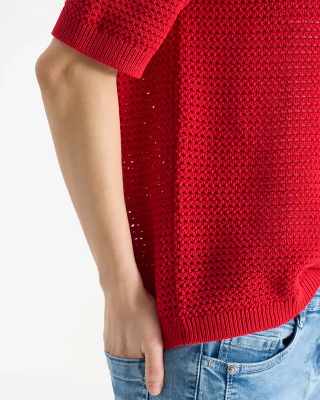 Cecil Struktur Pullover - Glazed Apple Red