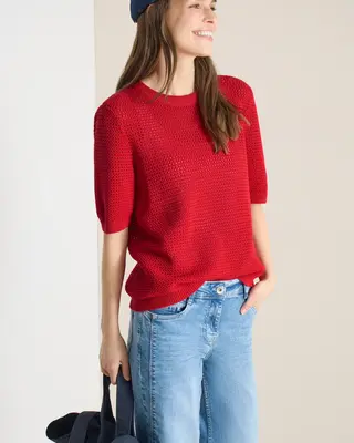 Cecil Structuur Trui - Glazed Apple Red