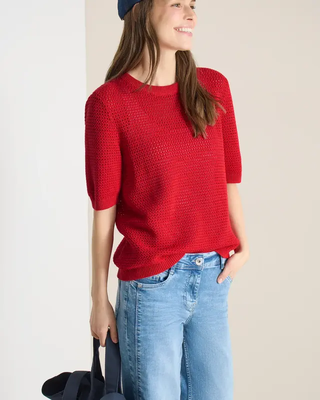Cecil Struktur Pullover - Glazed Apple Red