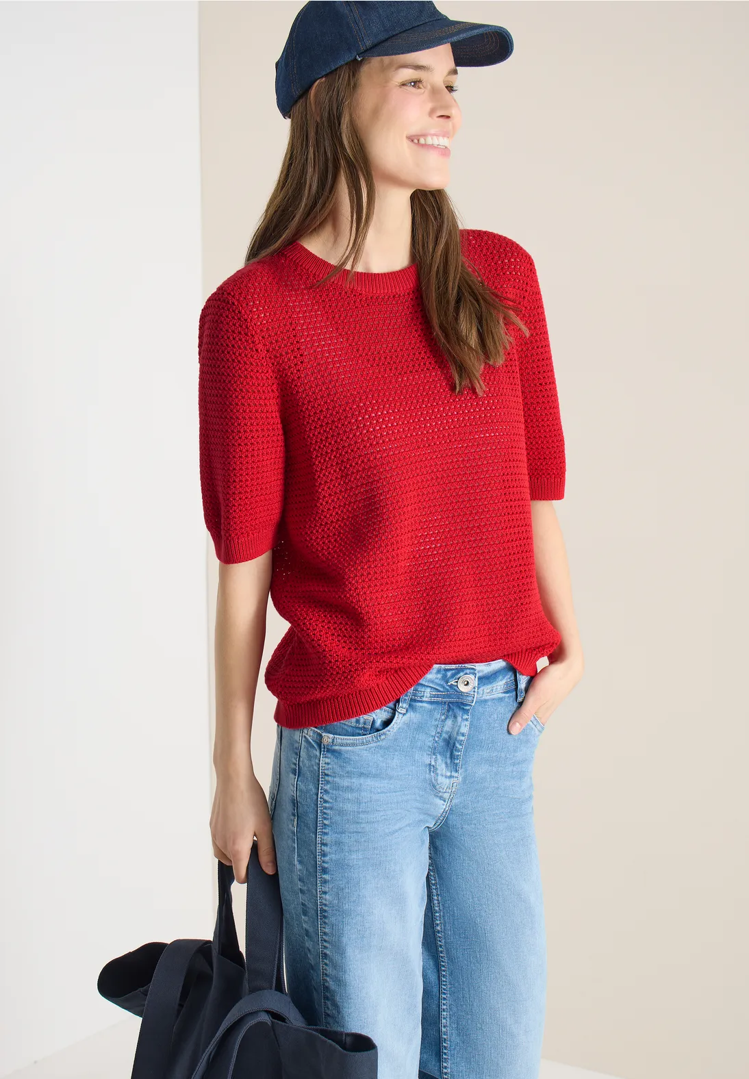 Cecil Structuur Trui - Glazed Apple Red
