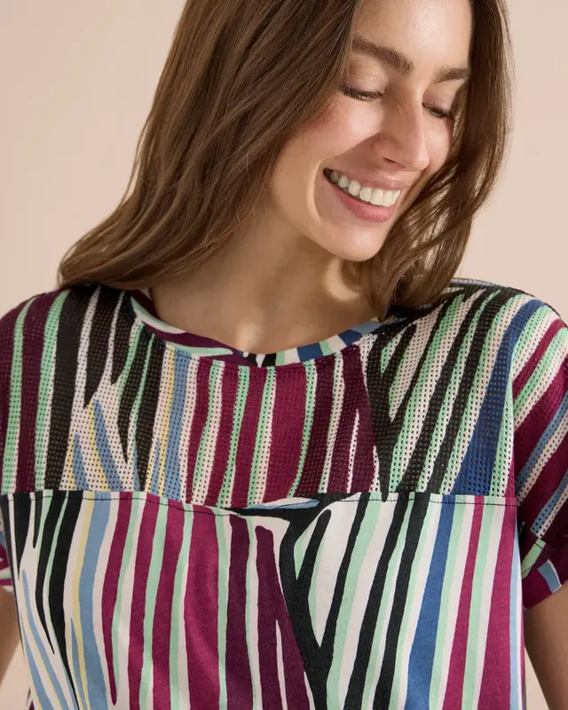 Cecil Shirt met Mesh Inzet - Palm Breeze Green