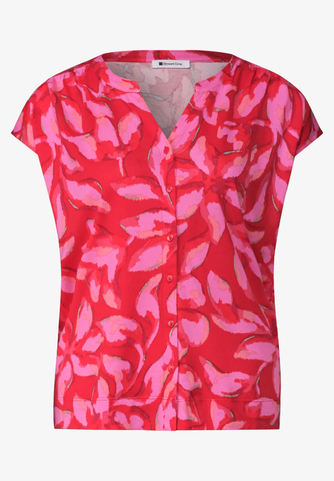 Street One Shirt met Print - Salsa Red