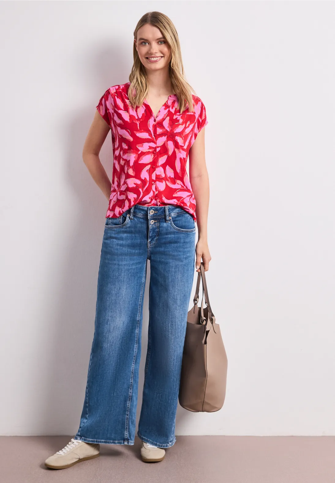 Street One Shirt with Print - Salsa Red
