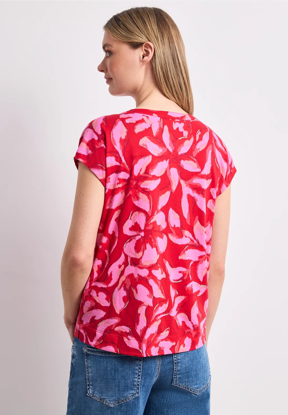 Street One Shirt met Print - Salsa Red