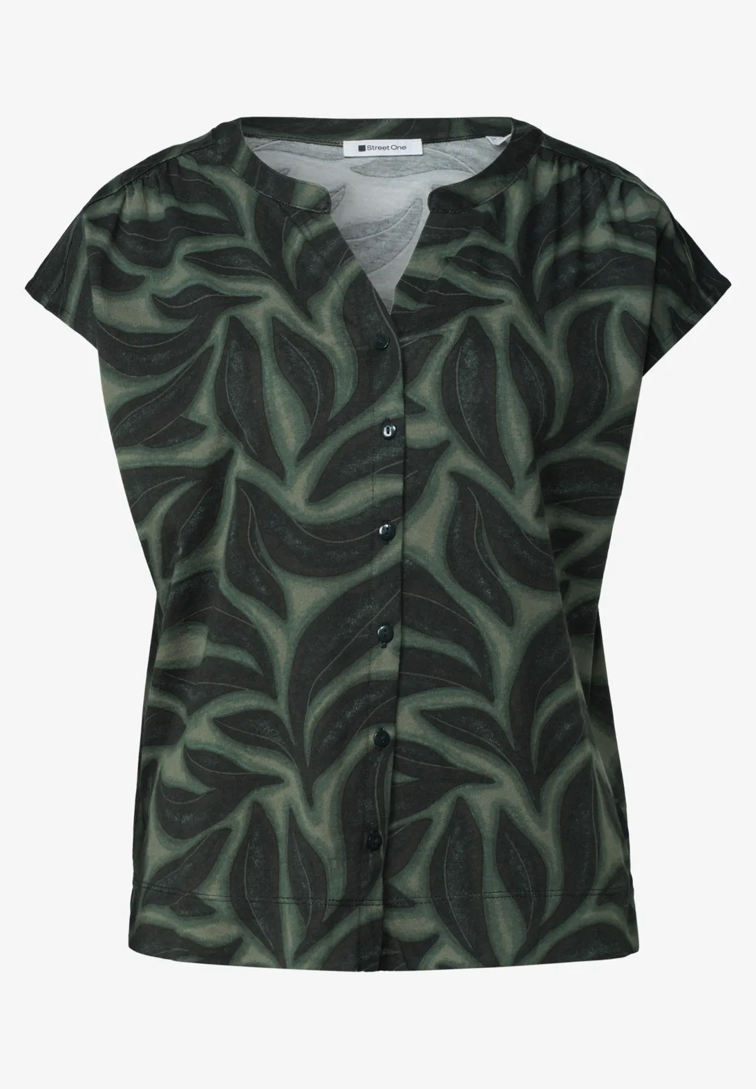 Street One Shirt with Print - Deep Bound Green