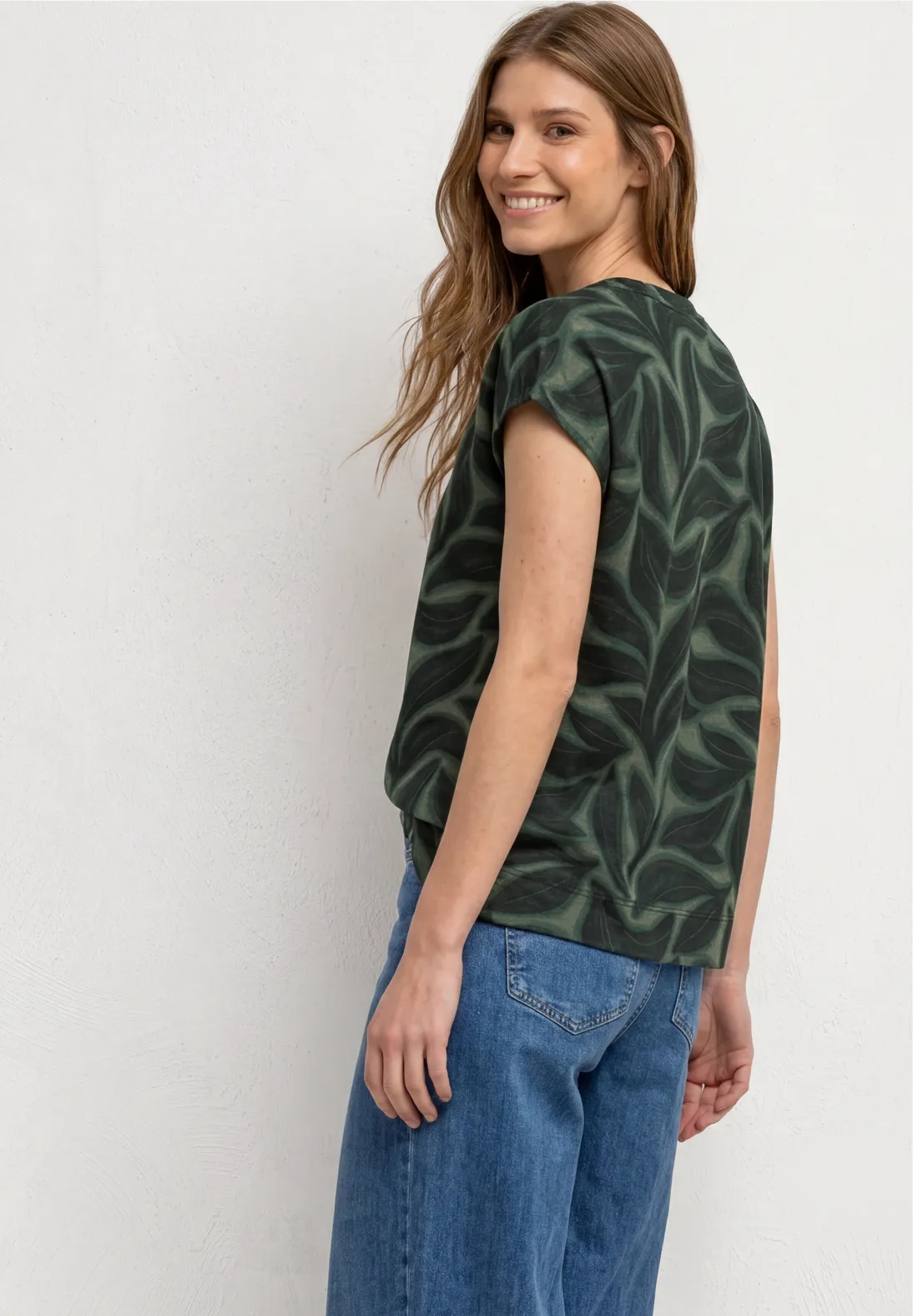 Street One Shirt met Print - Deep Bound Green