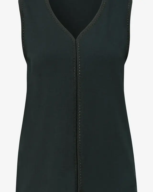 Street One Top with V-Neck - Deep Bound Green